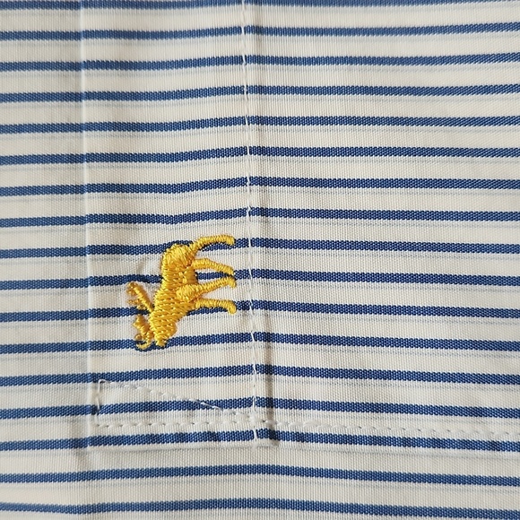 Vtg Abercrombie & Fitch Men's S Long Sleeve Blue Striped Button Down Shirt A&F - Picture 2 of 5